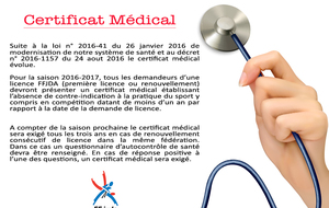 Certificat médical nouvelles dispositions