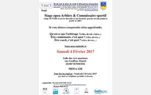 Formation arbitrage ou de comissaire à Vendôme le 4 février 2017