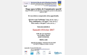 Formation arbitrage ou de comissaire à Vendôme le 4 février 2017