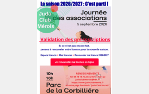 Inscription saison 2026-2027 -Parc de la Corbillière -Samedi 05 septembre