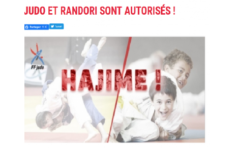 Autorisation de reprise du judo 