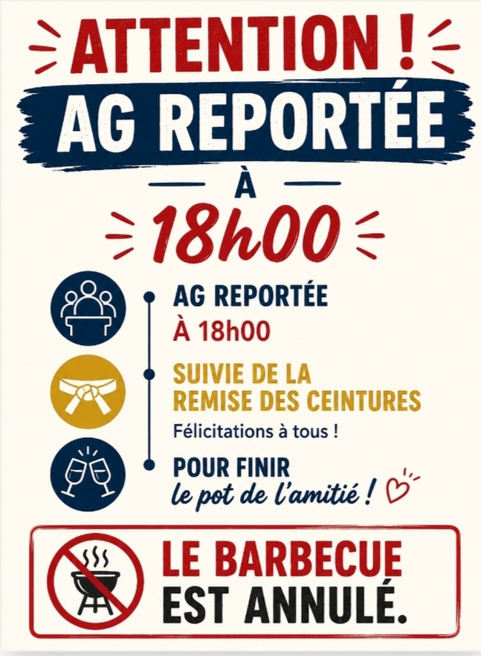 AG et Barbecue du club Annulés -Alerte canicule !!!